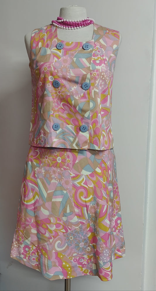 Ensemble vintage couleurs psychédéliques. taille 36.
